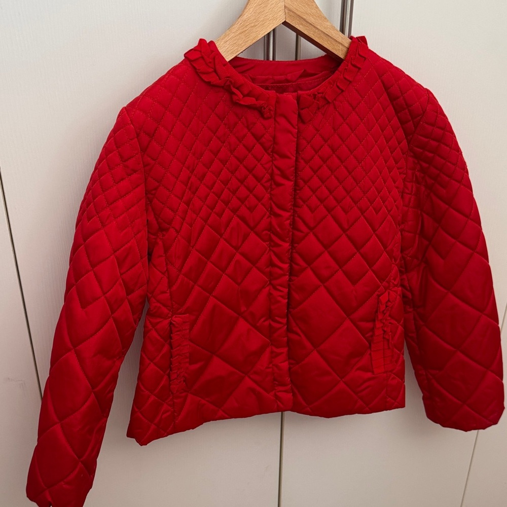 MonnaLisa Vibrant Red Quilted Kids Jacket